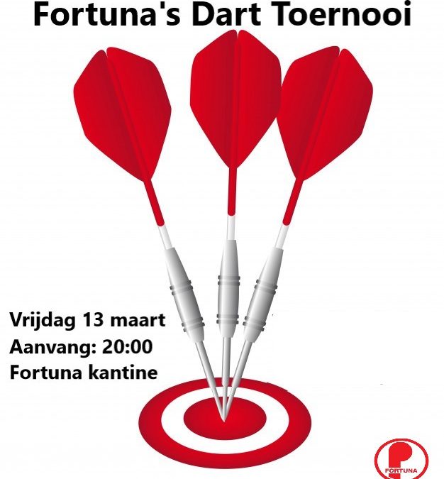 Darttoernooi 13 maart in de kantine!